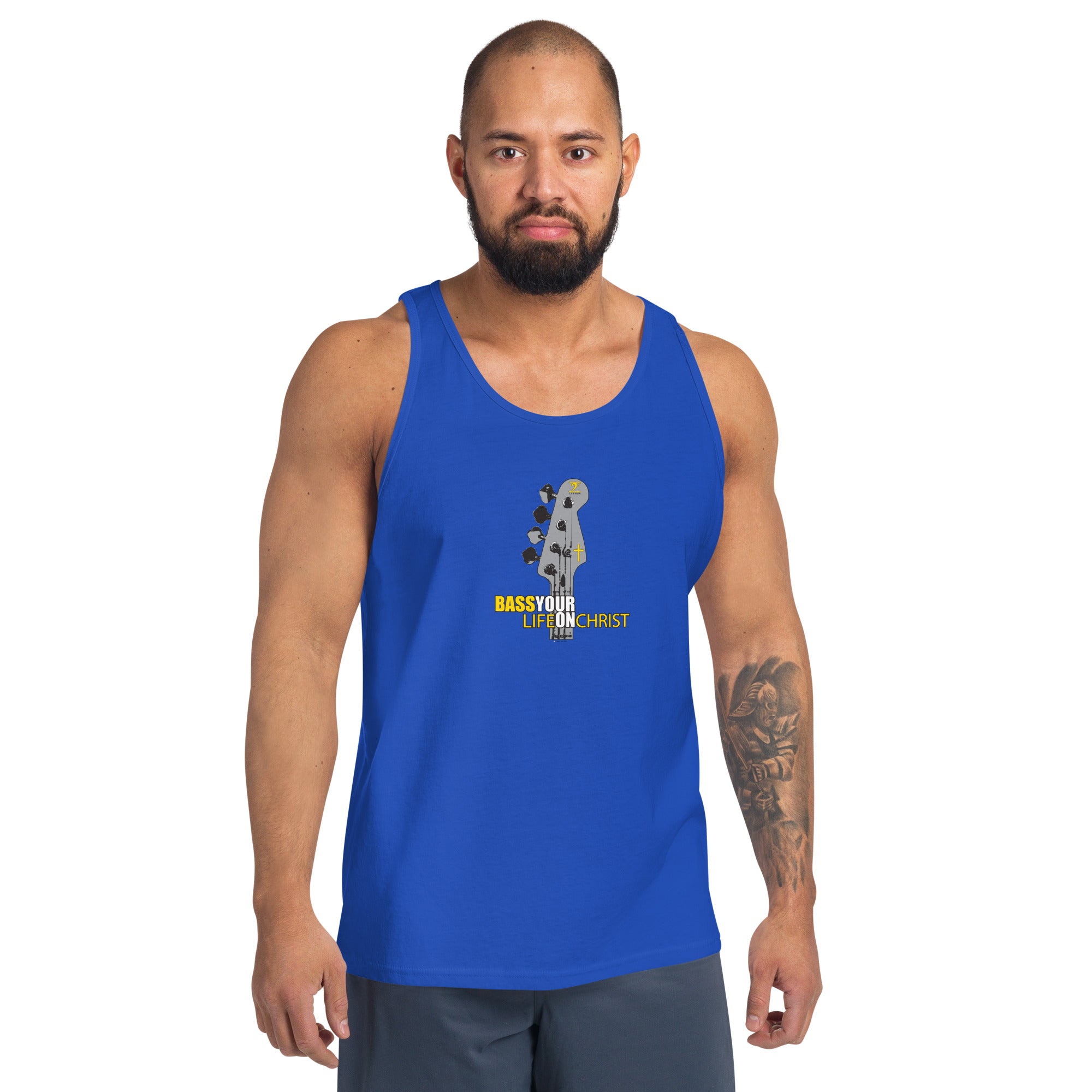 BASS YOUR LIFE ON CHRIST Men's Tank Top