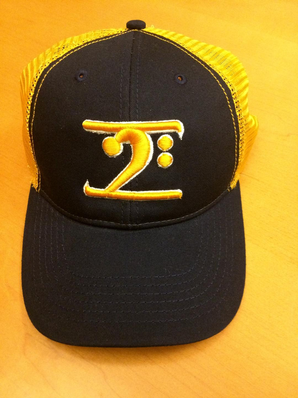 BLACK TRUCKER LOGO CAP - GOLD LOGO WHITE TRIM - Lathon Bass Wear