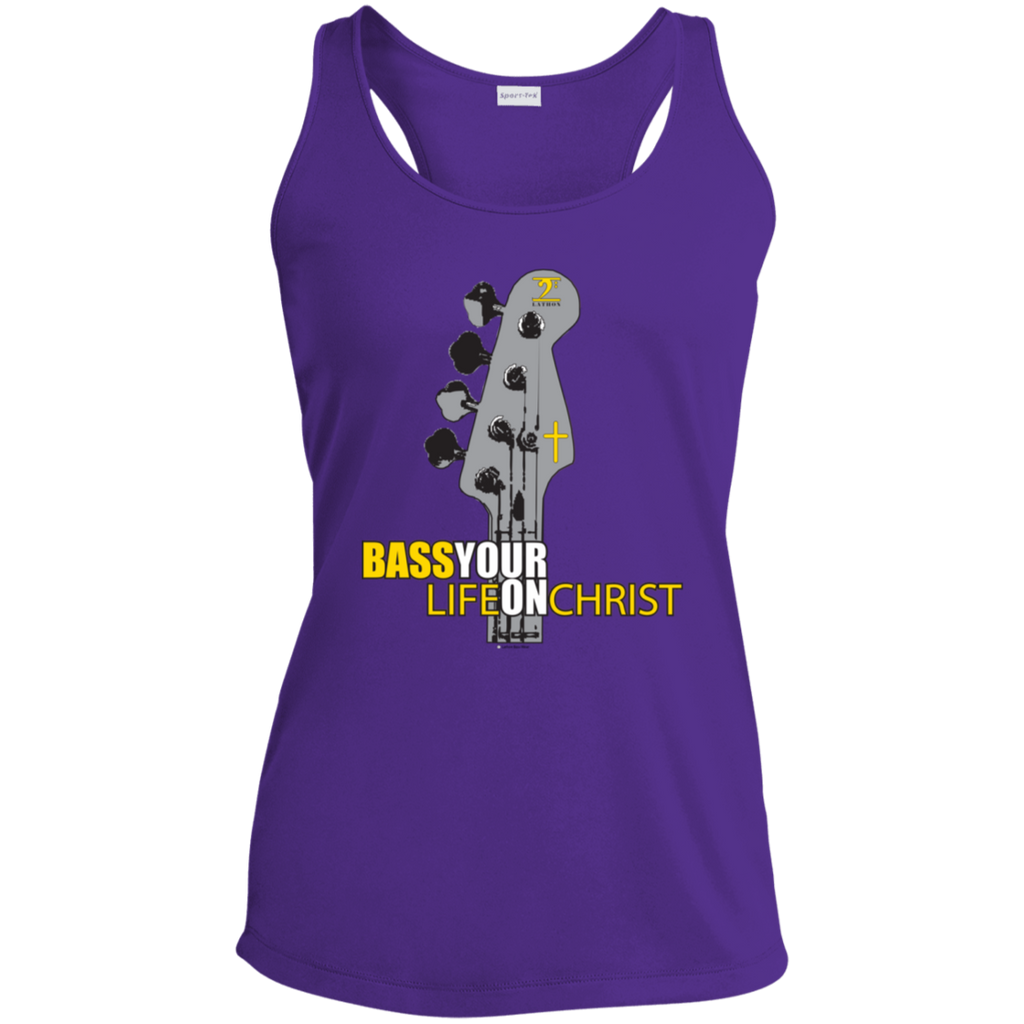 BASS YOUR LIFE ON CHRIST Ladies' Racerback Moisture Wicking Tank - Lathon Bass Wear