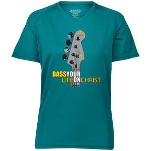 BASS YOUR LIFE ON CHRIST Ladies' Raglan Sleeve Wicking T-Shirt - Lathon Bass Wear