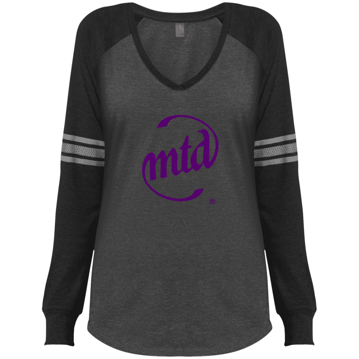 MTD PURPLE LOGO Ladies' Game LS V-Neck T-Shirt