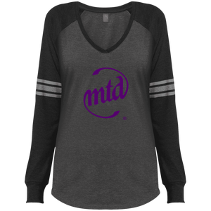 MTD PURPLE LOGO Ladies' Game LS V-Neck T-Shirt