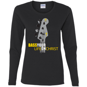 BASS YOUR LIFE ON CHRIST Ladies' Cotton LS T-Shirt - Lathon Bass Wear
