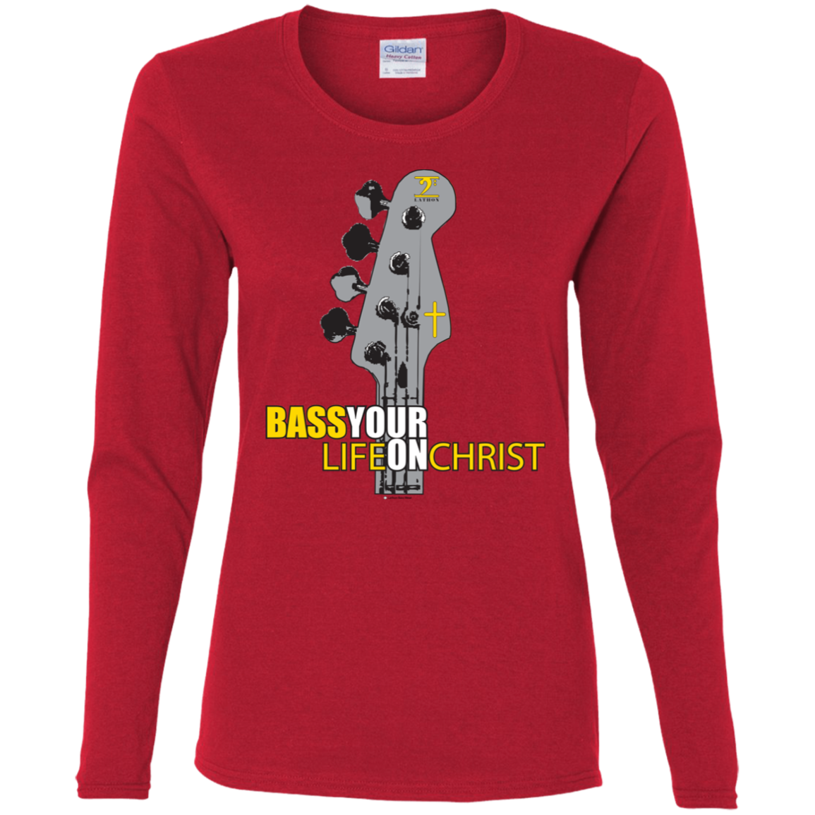 BASS YOUR LIFE ON CHRIST Ladies' Cotton LS T-Shirt - Lathon Bass Wear