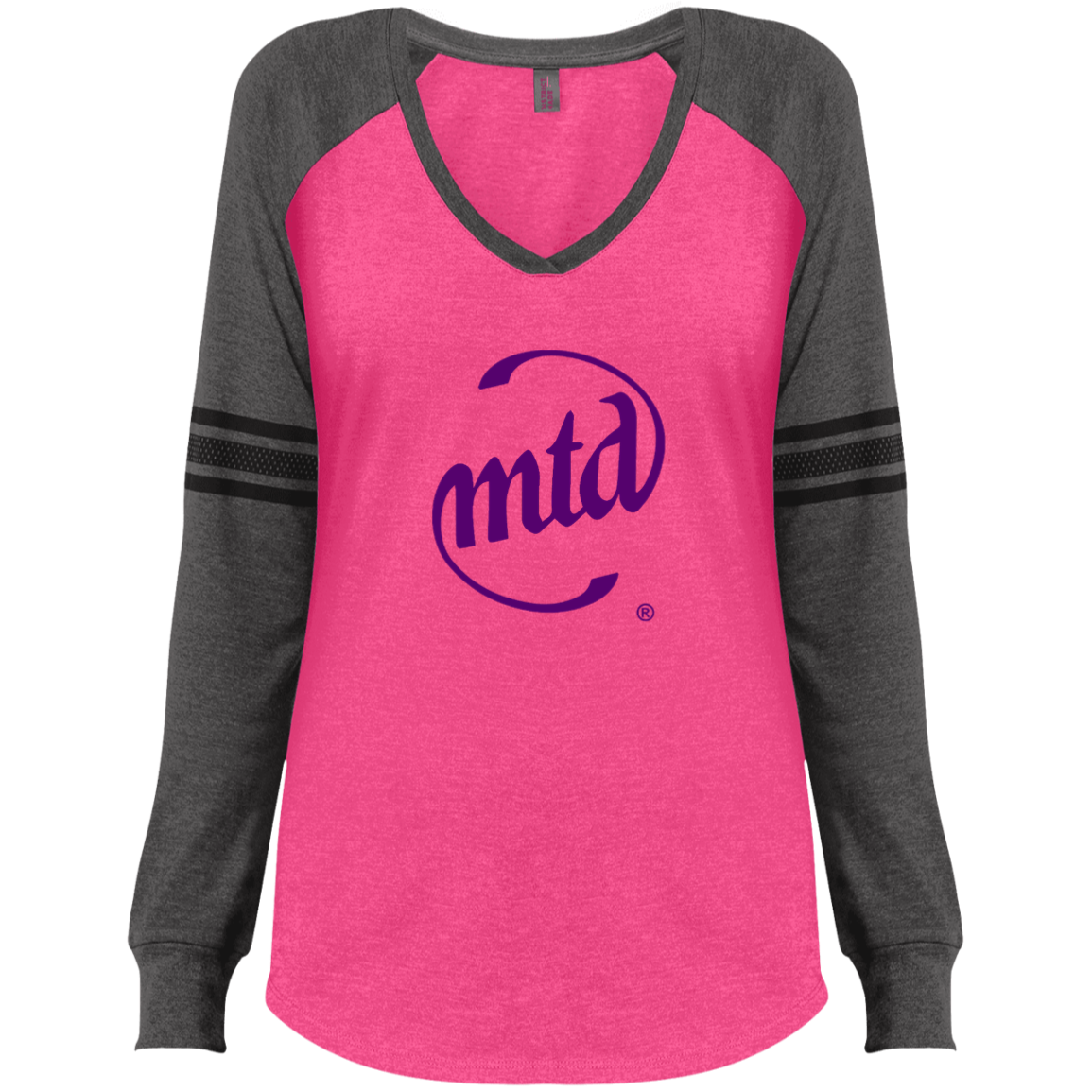 MTD PURPLE LOGO Ladies' Game LS V-Neck T-Shirt