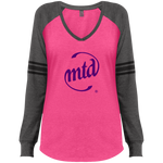 MTD PURPLE LOGO Ladies' Game LS V-Neck T-Shirt