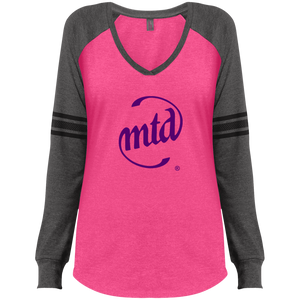 MTD PURPLE LOGO Ladies' Game LS V-Neck T-Shirt