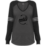 MTD BLACK LOGO Ladies' Game LS V-Neck T-Shirt