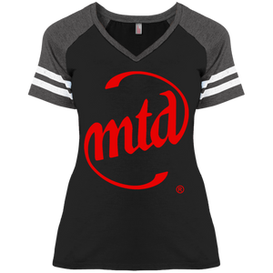 MTD RED LOGO Ladies' Game V-Neck T-Shirt