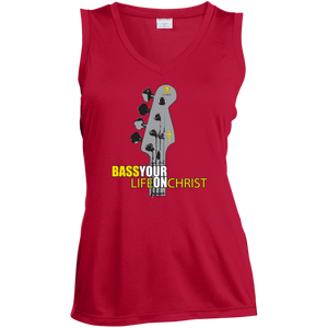 BASS YOUR LIFE ON CHRIST Ladies' Sleeveless Moisture Absorbing V-Neck - Lathon Bass Wear