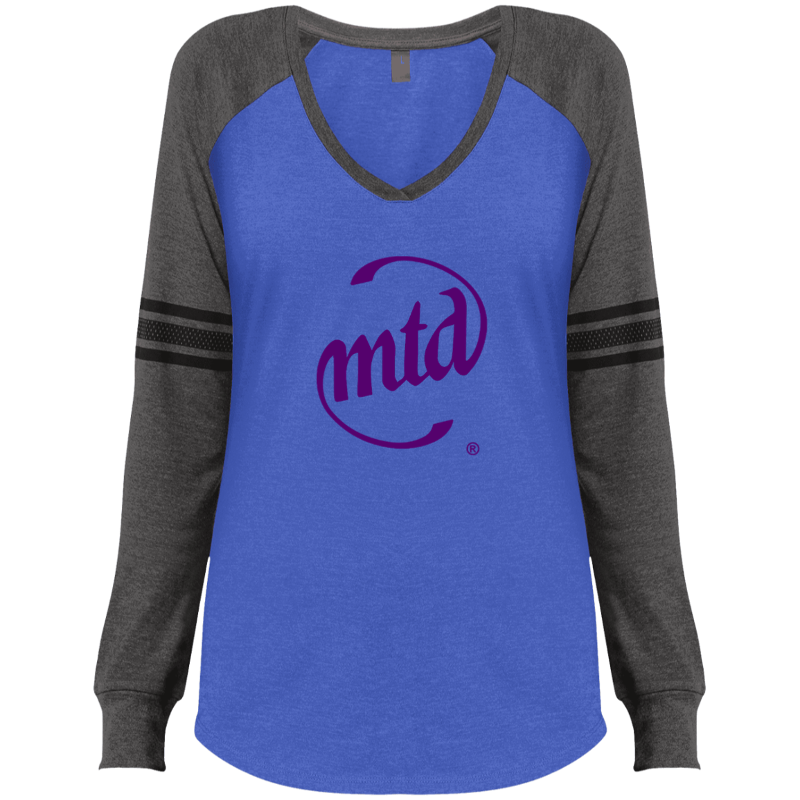 MTD PURPLE LOGO Ladies' Game LS V-Neck T-Shirt