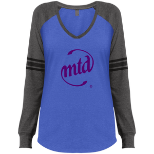 MTD PURPLE LOGO Ladies' Game LS V-Neck T-Shirt