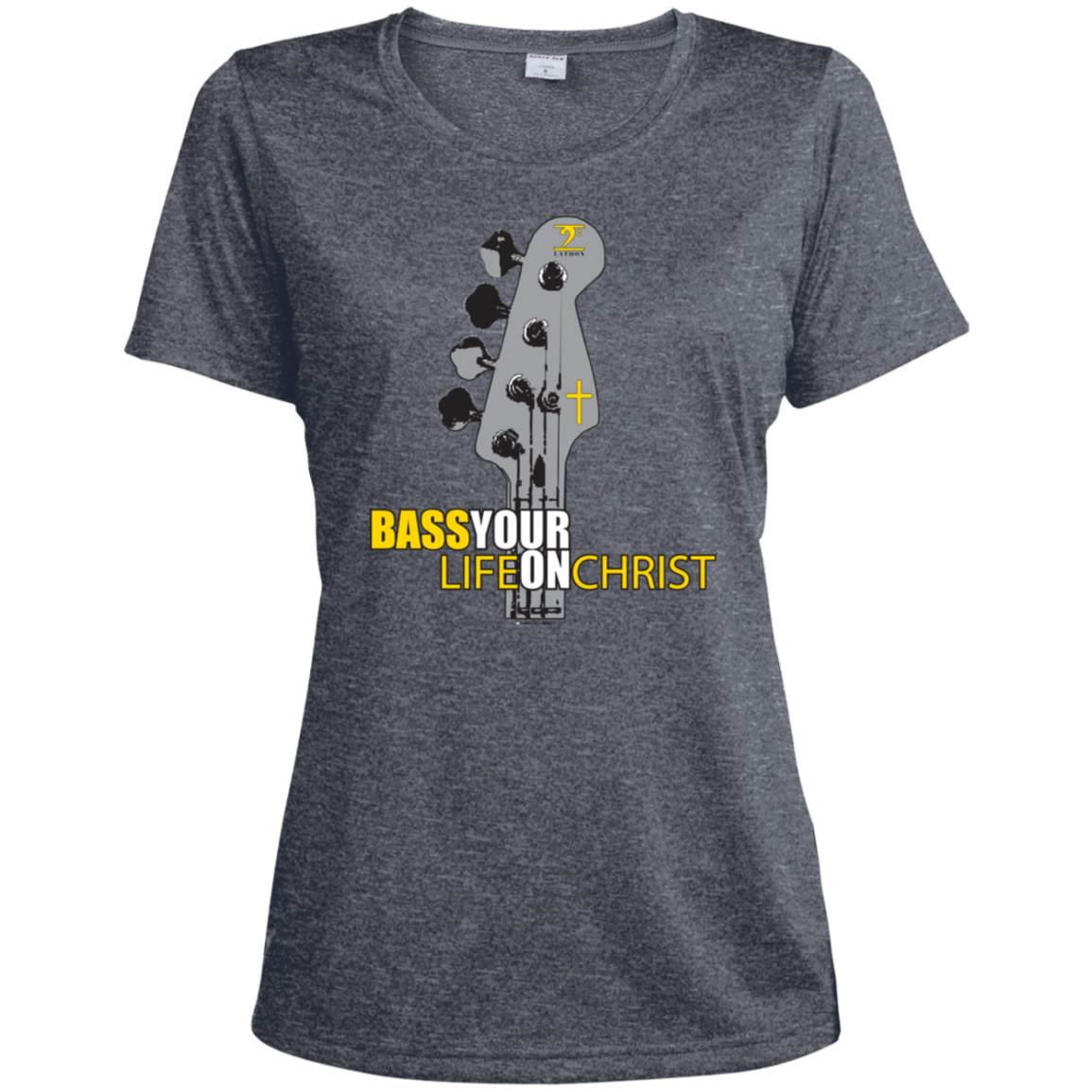 BASS YOUR LIFE ON CHRIST Ladies' Heather Dri-Fit Moisture-Wicking T-Shirt - Lathon Bass Wear