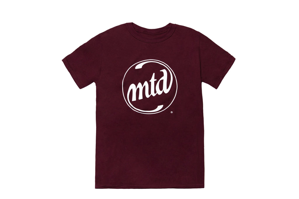 MTD BURGUNDY - WHITE CIRCLE LOGO Short Sleeve T-Shirt