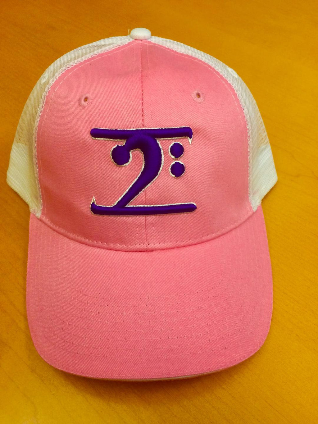 PINK TRUCKER LOGO CAP - PURPLE LOGO WHITE TRIM - Lathon Bass Wear