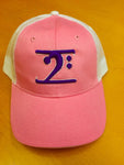 PINK TRUCKER LOGO CAP - PURPLE LOGO WHITE TRIM - Lathon Bass Wear