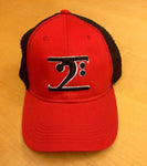 RED TRUCKER LOGO CAP - BLACK LOGO WHITE TRIM - Lathon Bass Wear