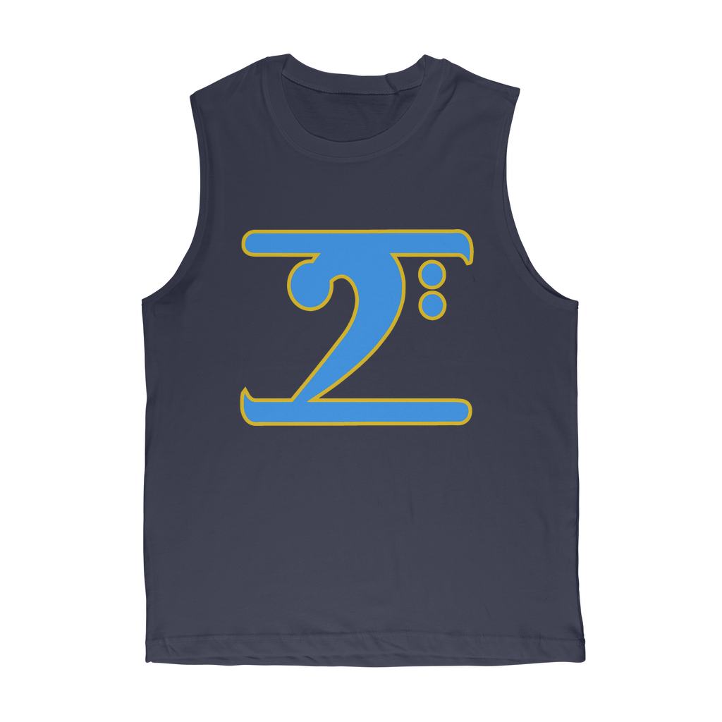 ICONIC LOGO COL. BLUE w/ GOLD TRIM Classic Adult Muscle Top