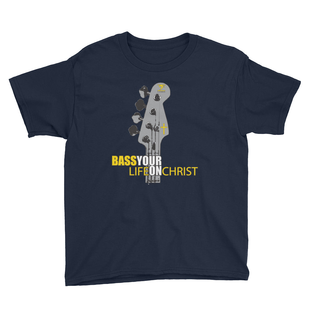 BASS YOUR LIFE ON CHRIST Youth Short Sleeve T-Shirt - Lathon Bass Wear
