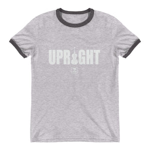 UPRIGHT - WHITE Ringer T-Shirt - Lathon Bass Wear