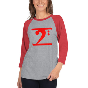 RED LOGO 3/4 sleeve raglan shirt - Lathon Bass Wear