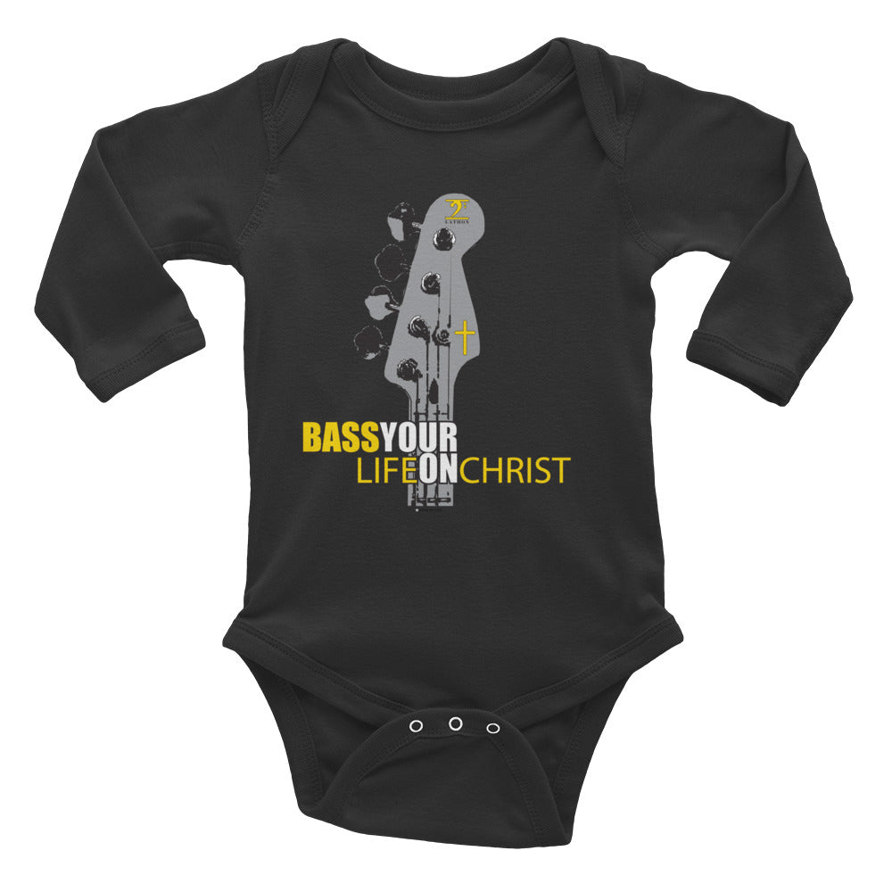 BASS YOUR LIFE ON CHRIST Infant Long Sleeve Bodysuit - Lathon Bass Wear