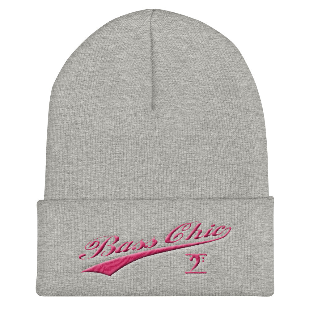 Bass Chic with tail pink Cuffed Beanie - Lathon Bass Wear