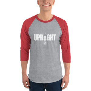 UPRIGHT - WHITE 3/4 sleeve raglan shirt - Lathon Bass Wear