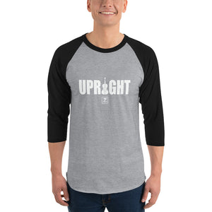UPRIGHT - WHITE 3/4 sleeve raglan shirt - Lathon Bass Wear