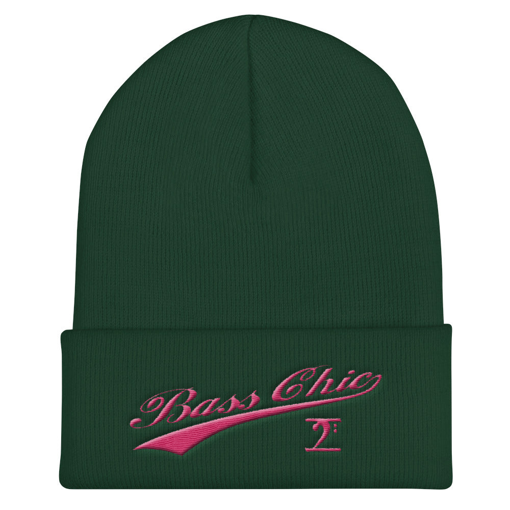 Bass Chic with tail pink Cuffed Beanie - Lathon Bass Wear