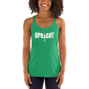 UPRIGHT - WHITE Women's Racerback Tank - Lathon Bass Wear