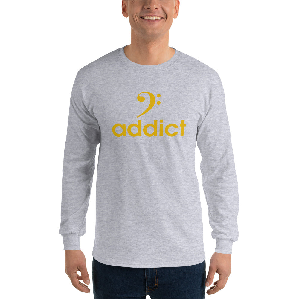 BASS ADDICT - GOLD Long Sleeve T-Shirt - Lathon Bass Wear