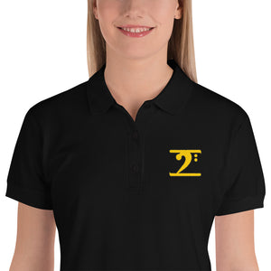 ICONIC LOGO GOLD/BLACK Embroidered Women's Polo Shirt - Lathon Bass Wear