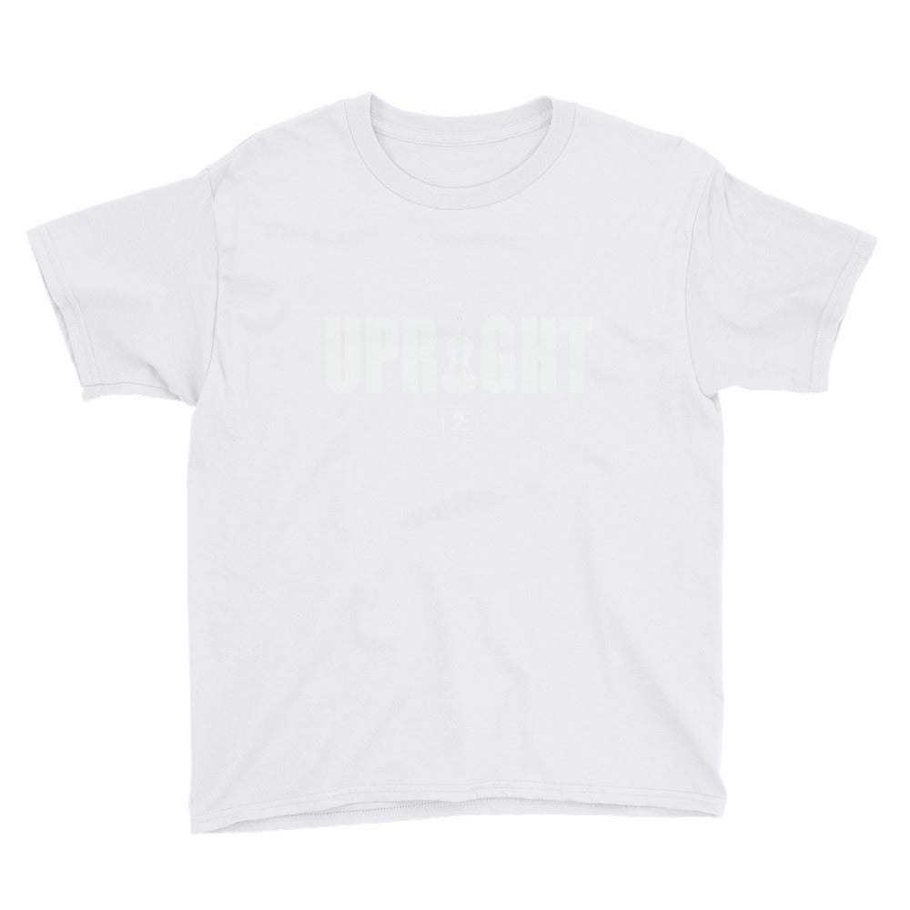 UPRIGHT - WHITE Youth Short Sleeve T-Shirt - Lathon Bass Wear
