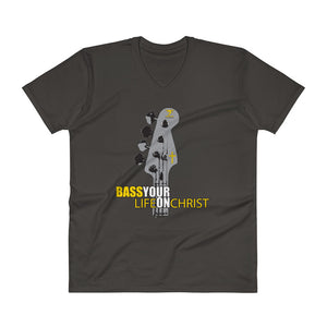 BASS YOUR LIFE ON CHRIST V-Neck T-Shirt - Lathon Bass Wear