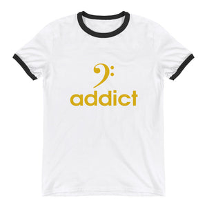 BASS ADDICT - GOLD Ringer T-Shirt - Lathon Bass Wear