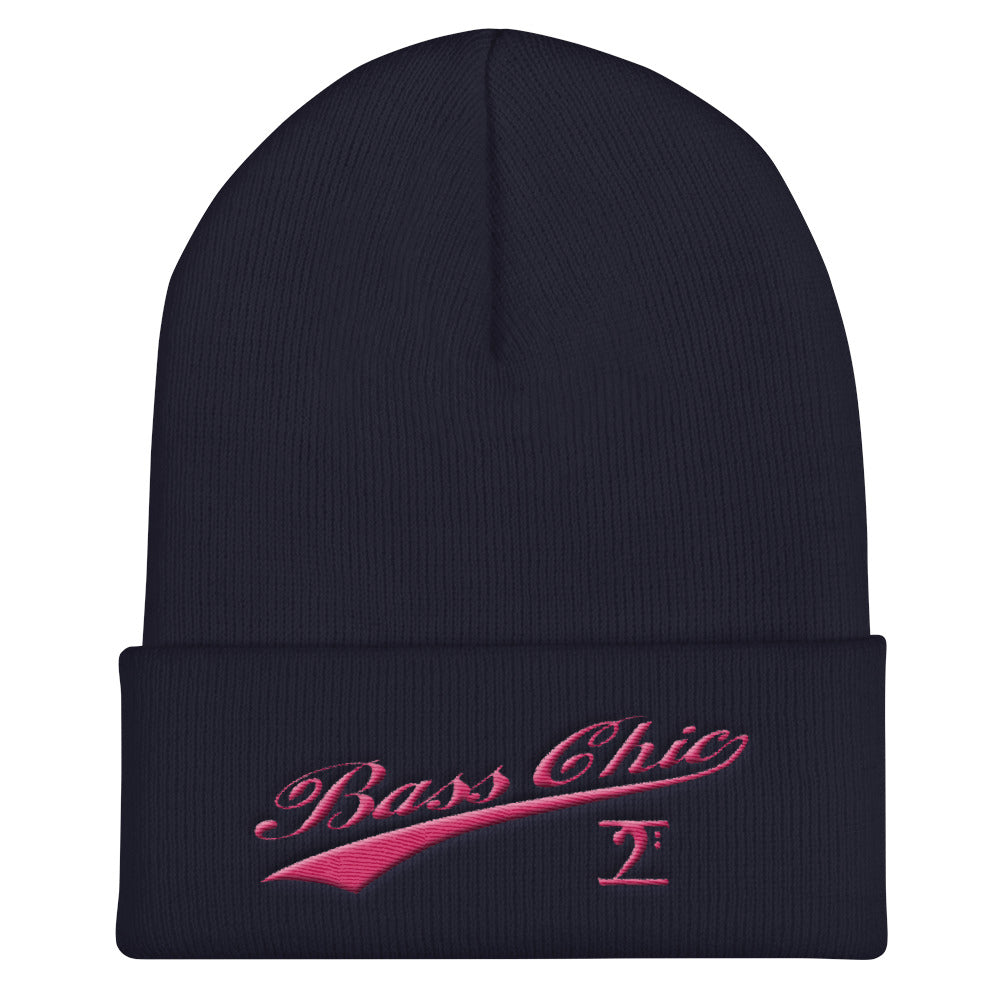 Bass Chic with tail pink Cuffed Beanie - Lathon Bass Wear