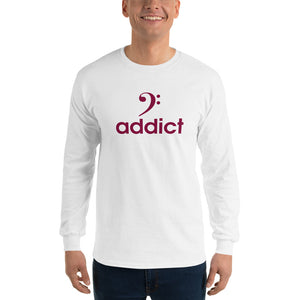 BASS ADDICT - MAROON Long Sleeve T-Shirt - Lathon Bass Wear