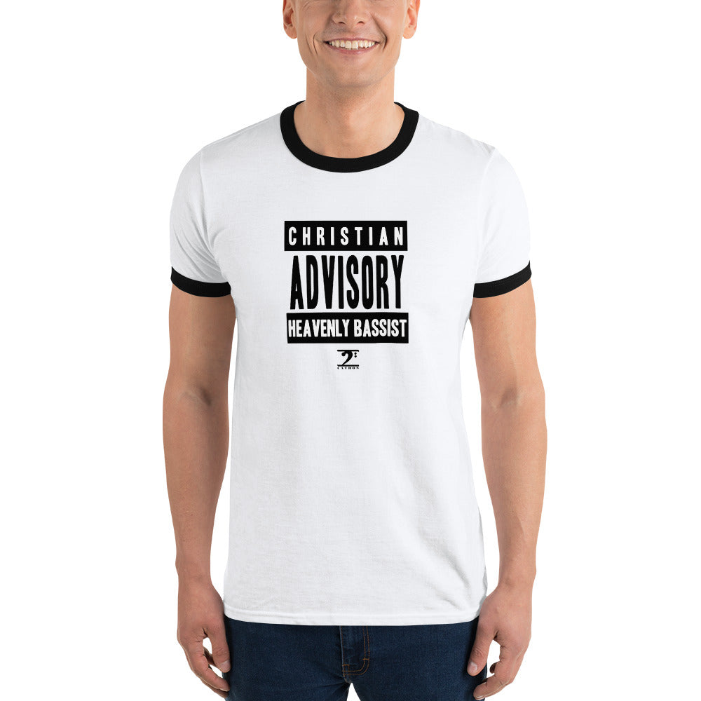 CHRISTIAN ADVISORY- BLACK Ringer T-Shirt - Lathon Bass Wear