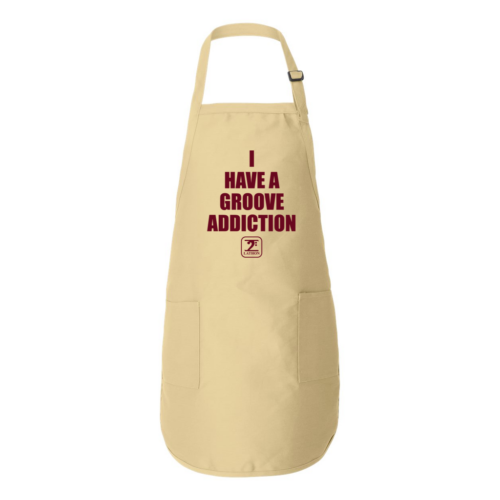 I HAVE A GROOVE ADDICTION - MAROON Full-Length Apron with Pockets - Lathon Bass Wear
