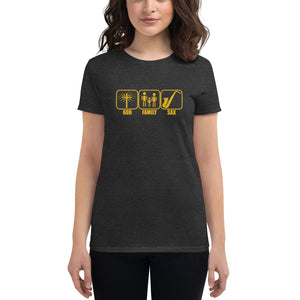 GOD FAMILY SAX - GOLD Women's short sleeve t-shirt