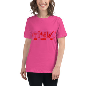 GOD FAMILY SAX - RED Women's Relaxed T-Shirt
